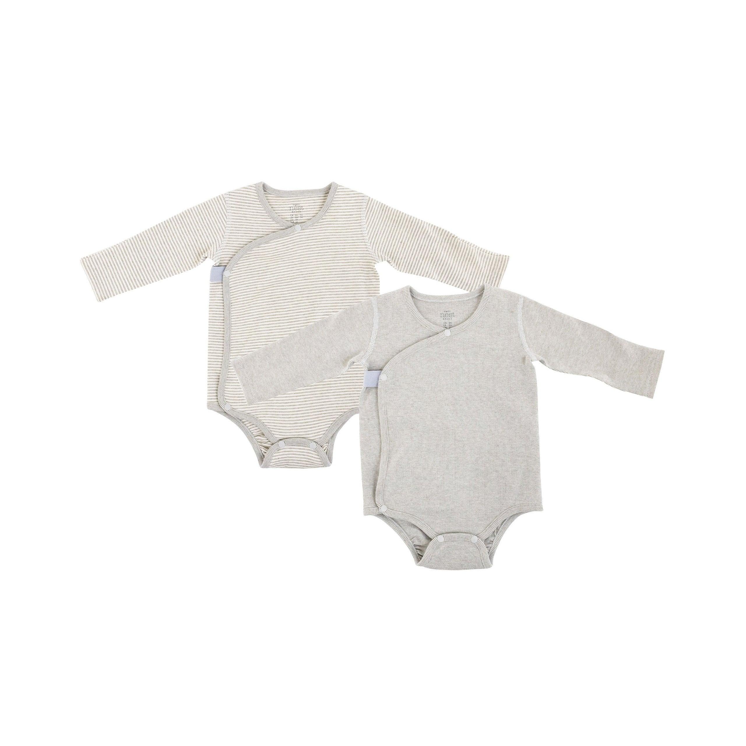 Basics Ribbed Kimono Long Sleeve Onesie (2 Pack)