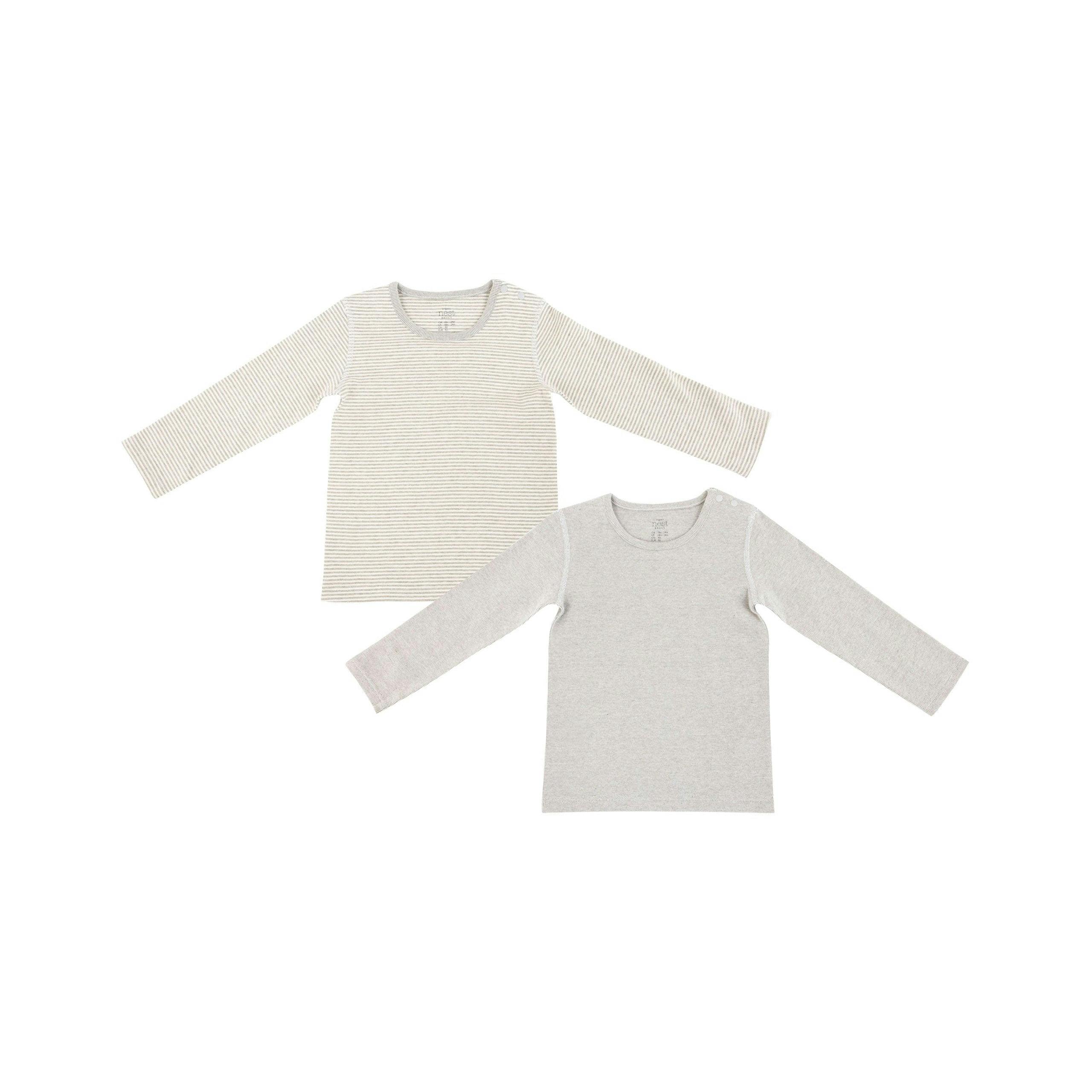 Organic Cotton Basics Ribbed Long Sleeve T-Shirt (2 Pack)