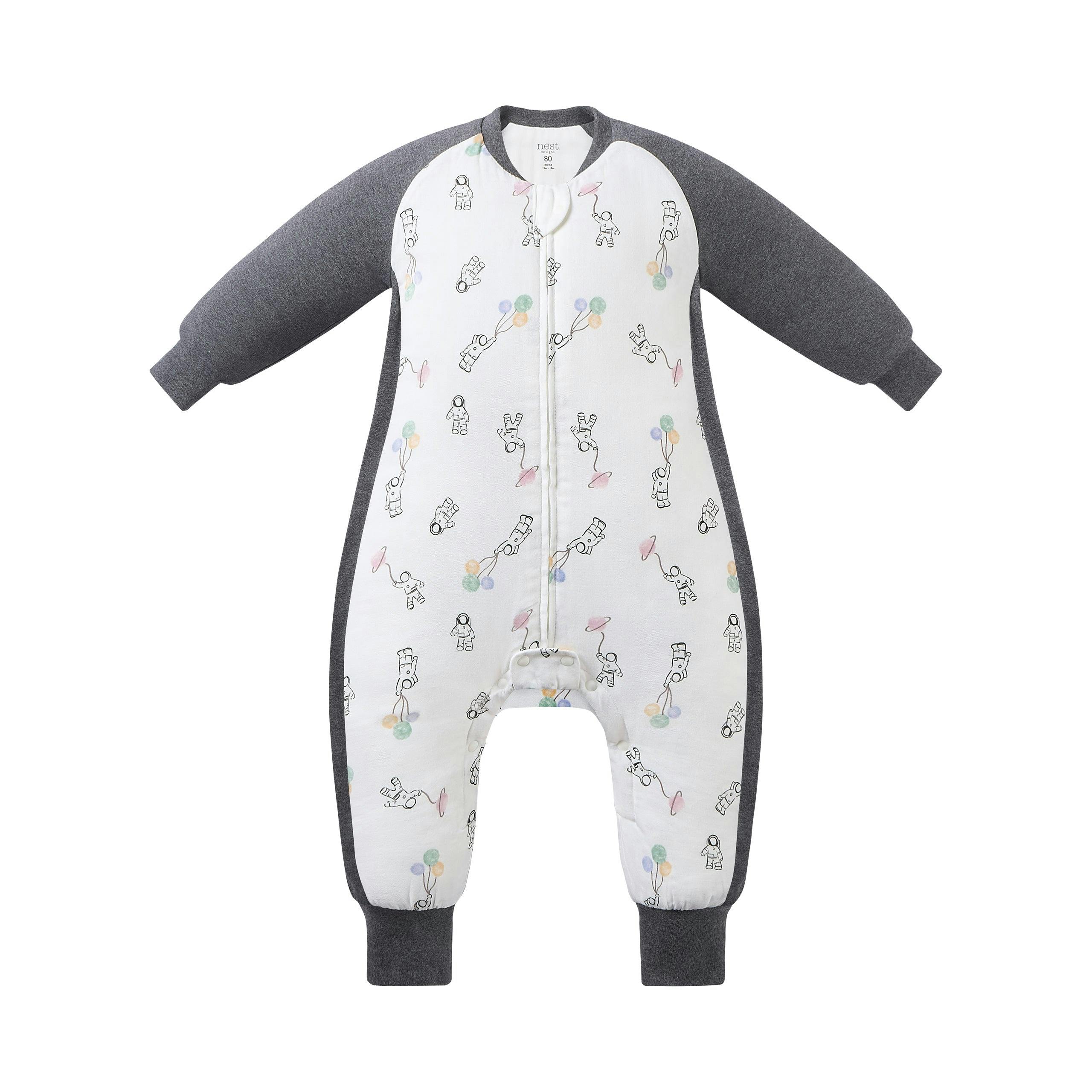 Bamboo Muslin Raglan Long Sleeve Footed Sleep Bag | 2.5 TOG