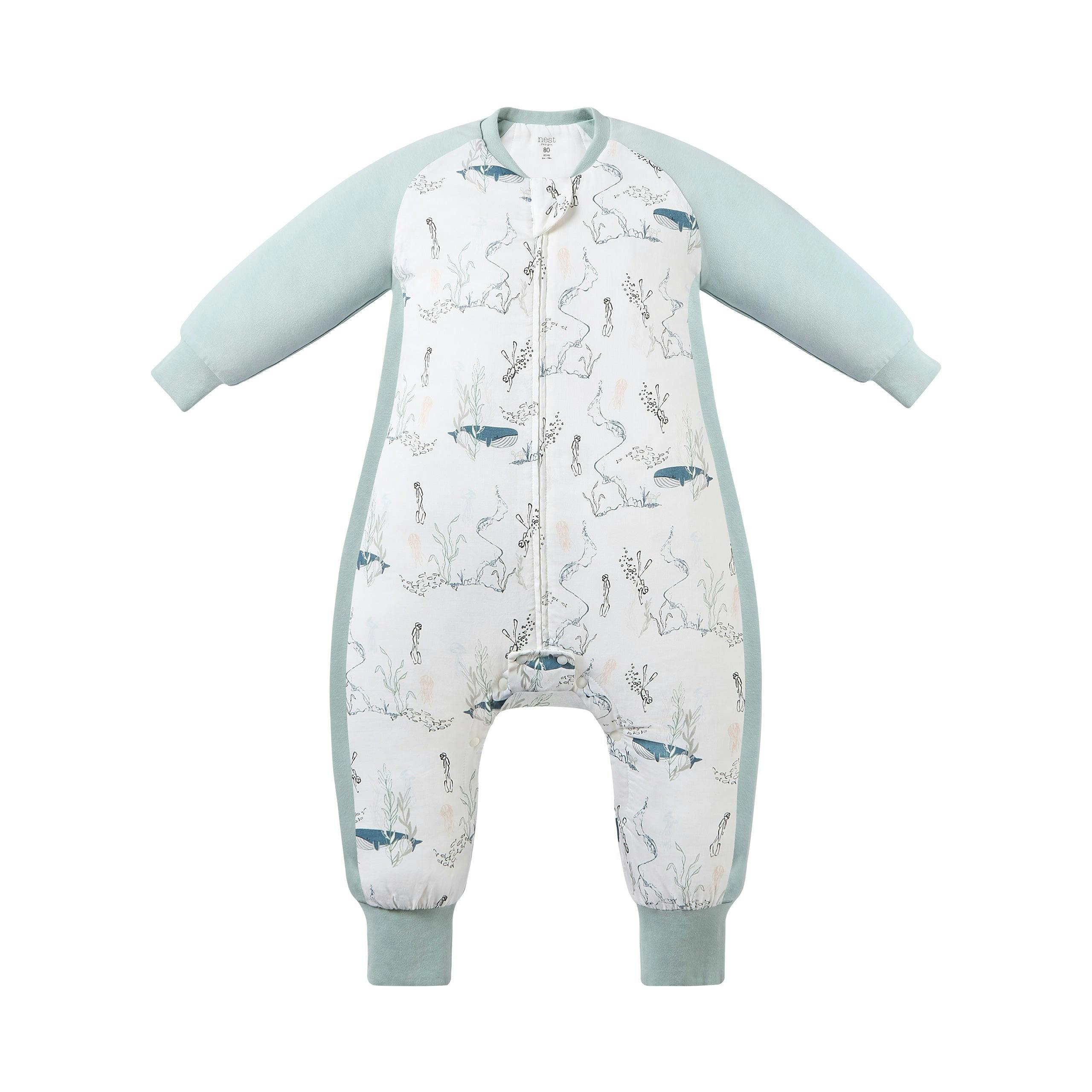 Bamboo Muslin Raglan Long Sleeve Footed Sleep Bag | 2.5 TOG