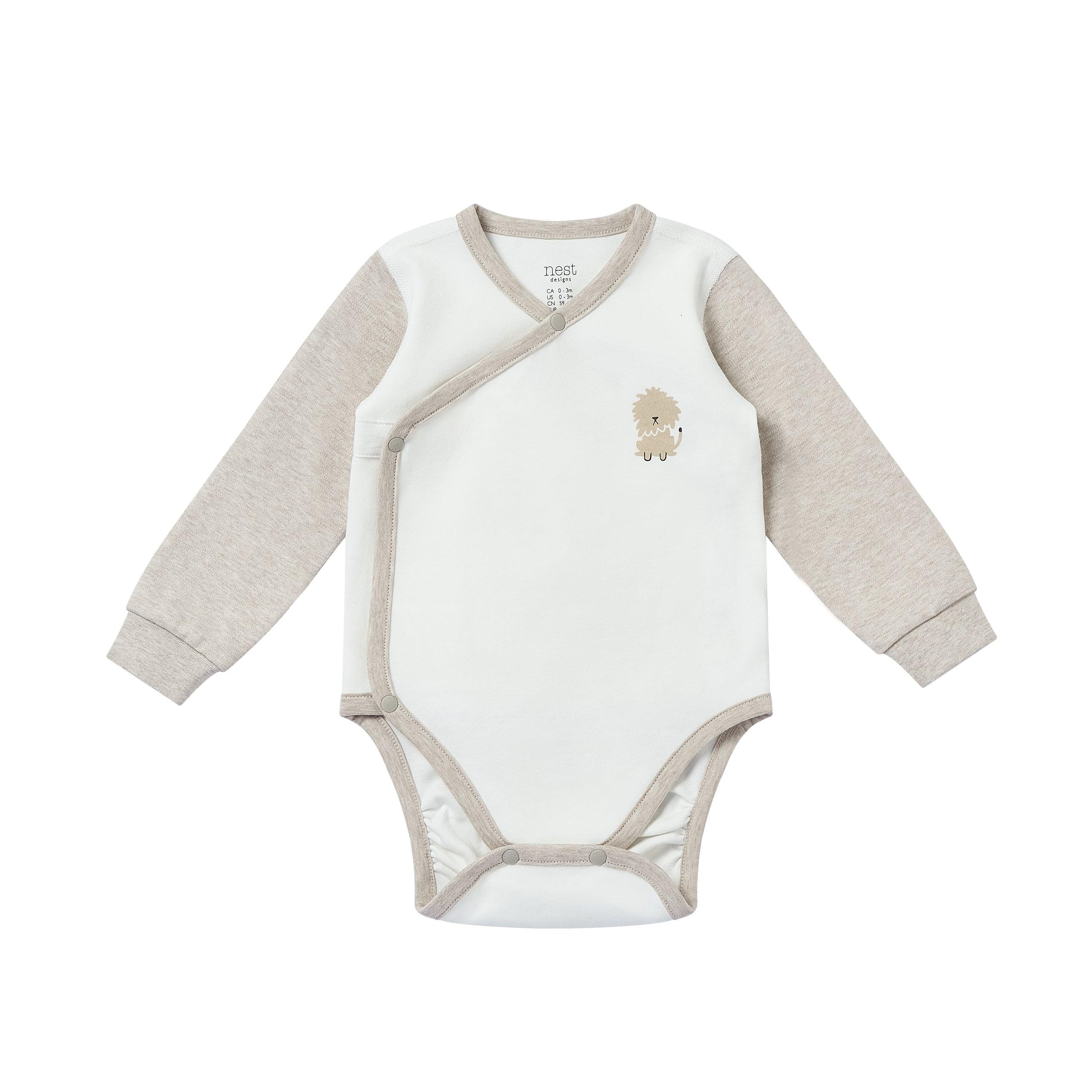 Organic Cotton Long Sleeve Kimono Onesie