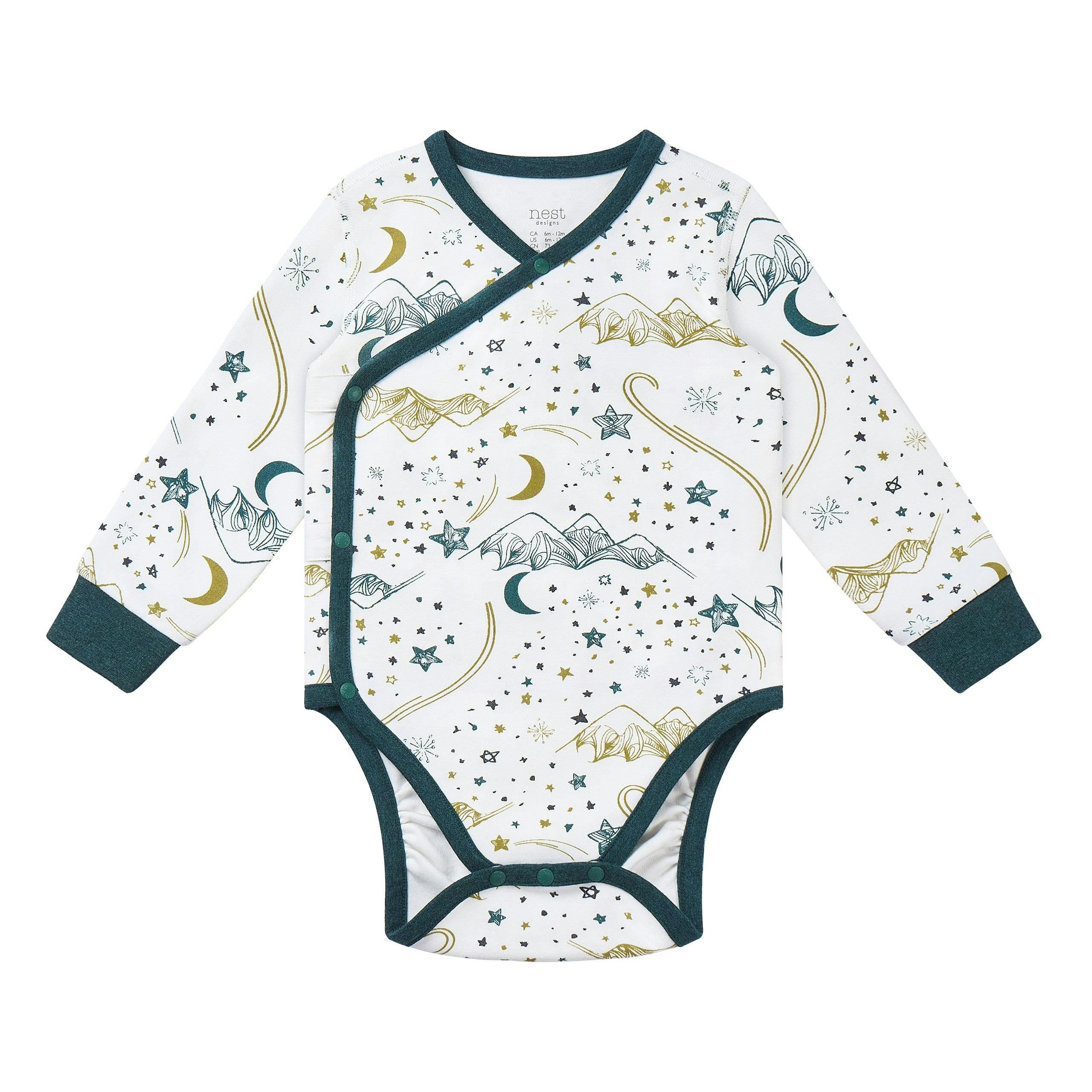 Organic Cotton Long Sleeve Kimono Onesie