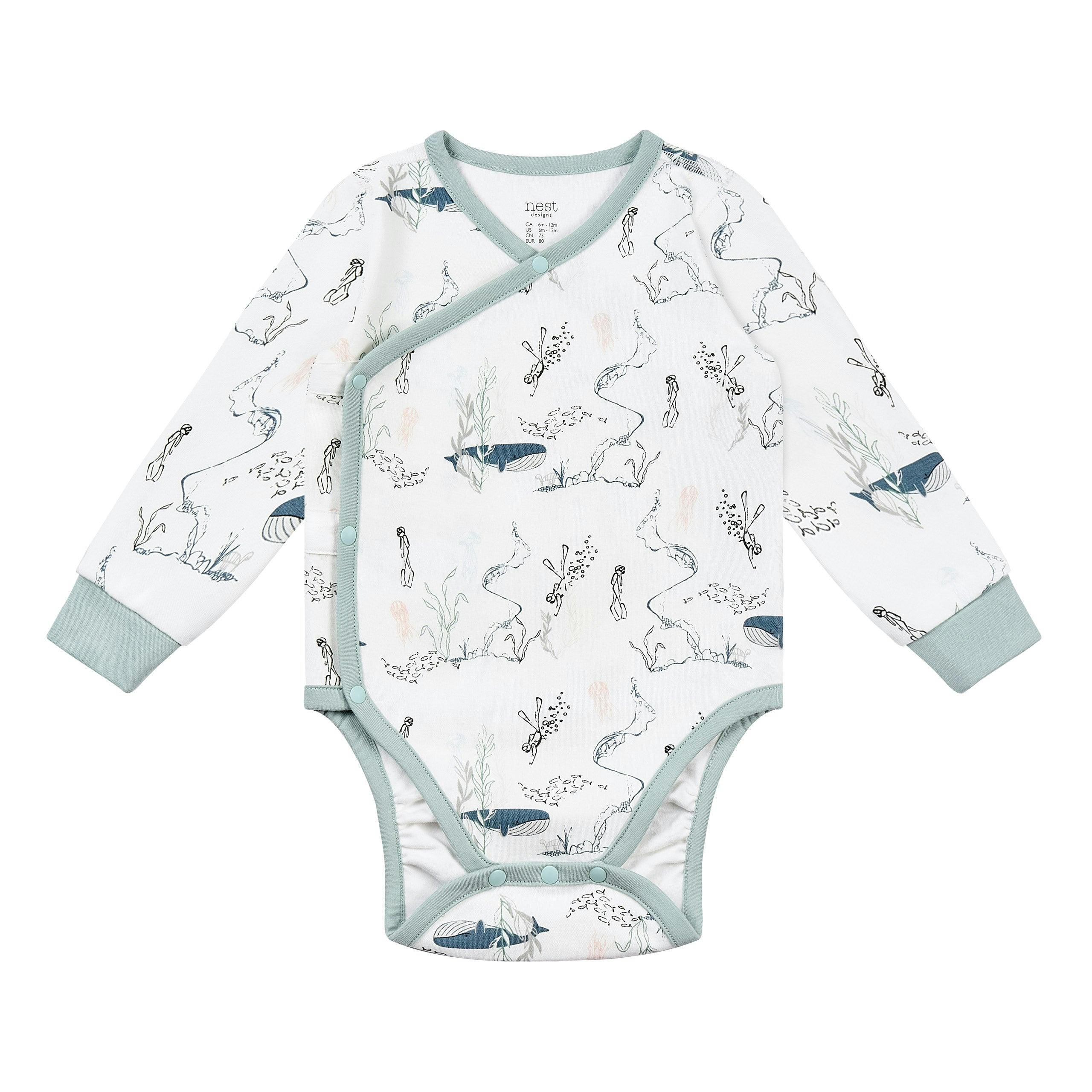 Organic Cotton Long Sleeve Kimono Onesie