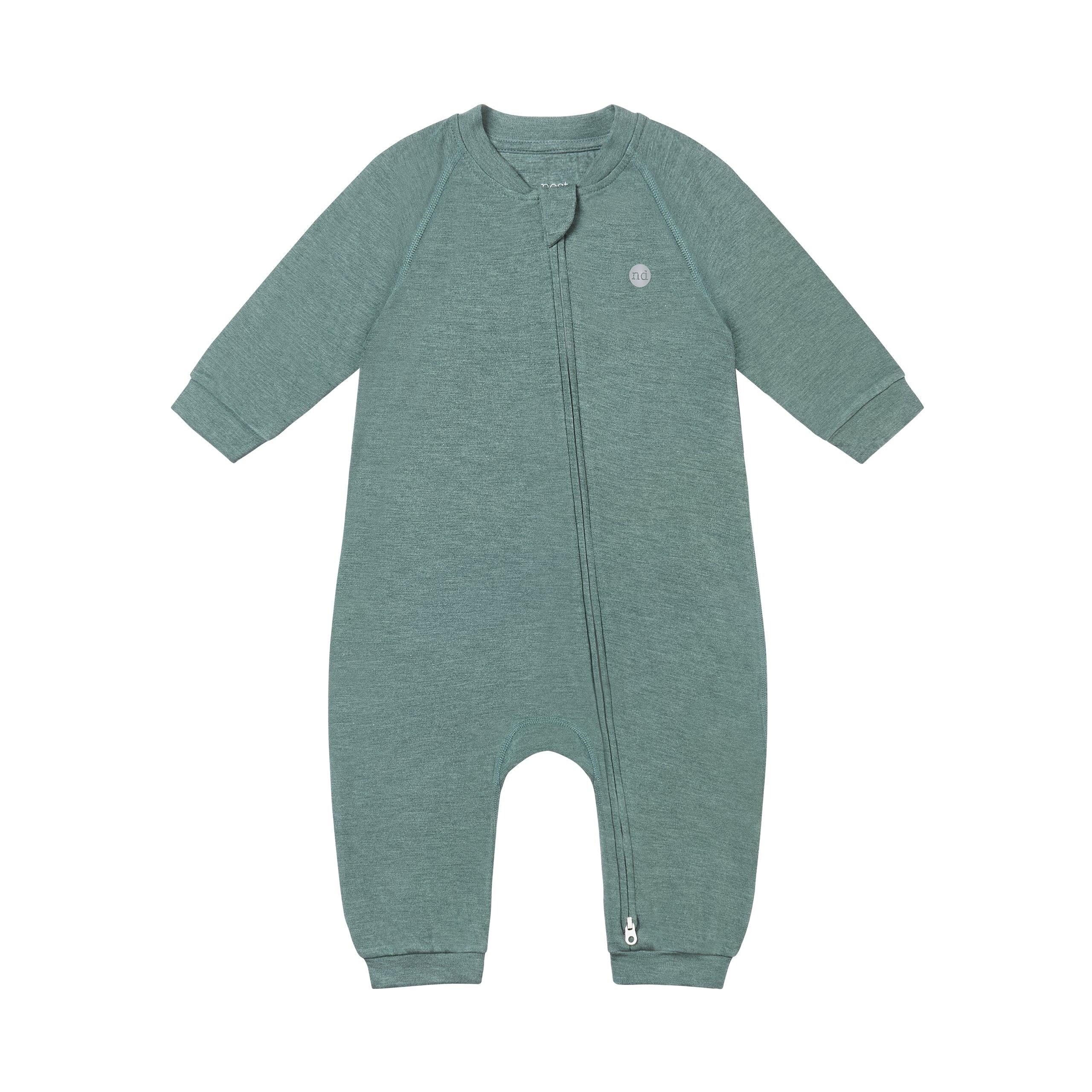 Bamboo Cotton Basics Long Sleeve Slant Opening Romper