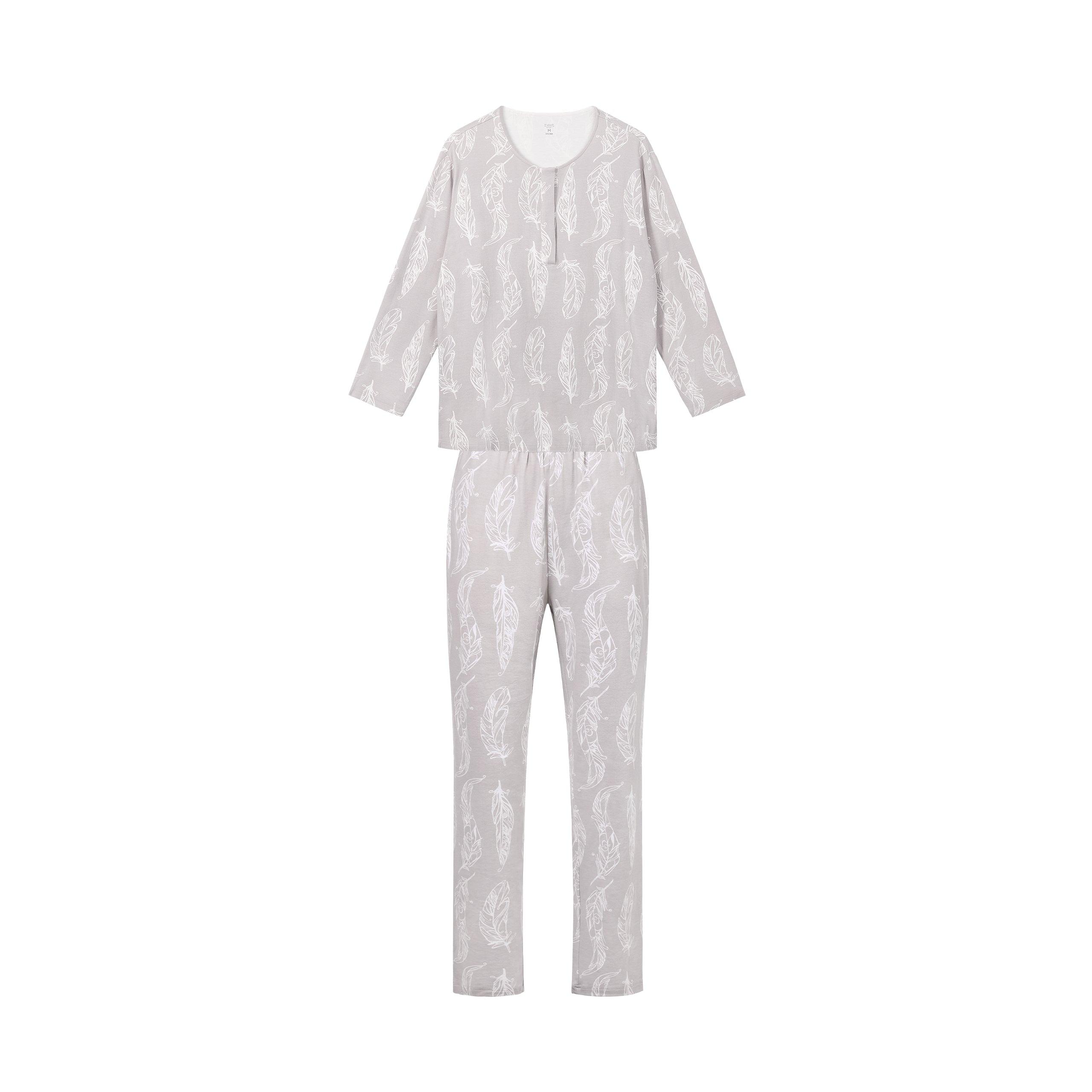 Cotton Women's Long Sleeve Nursing PJ Set