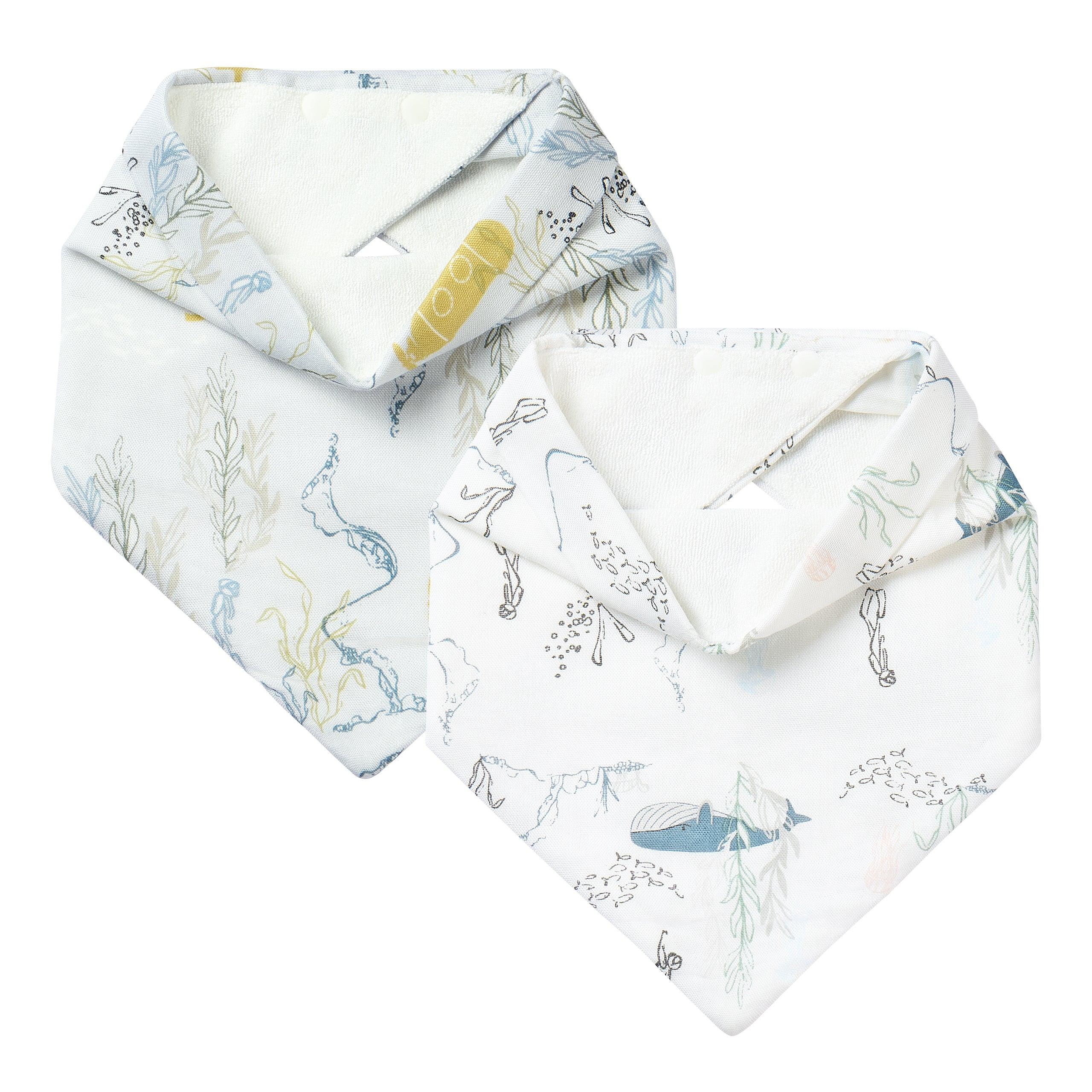 Bamboo & Terry Cotton Baby Bandana Bib (2 Pack)