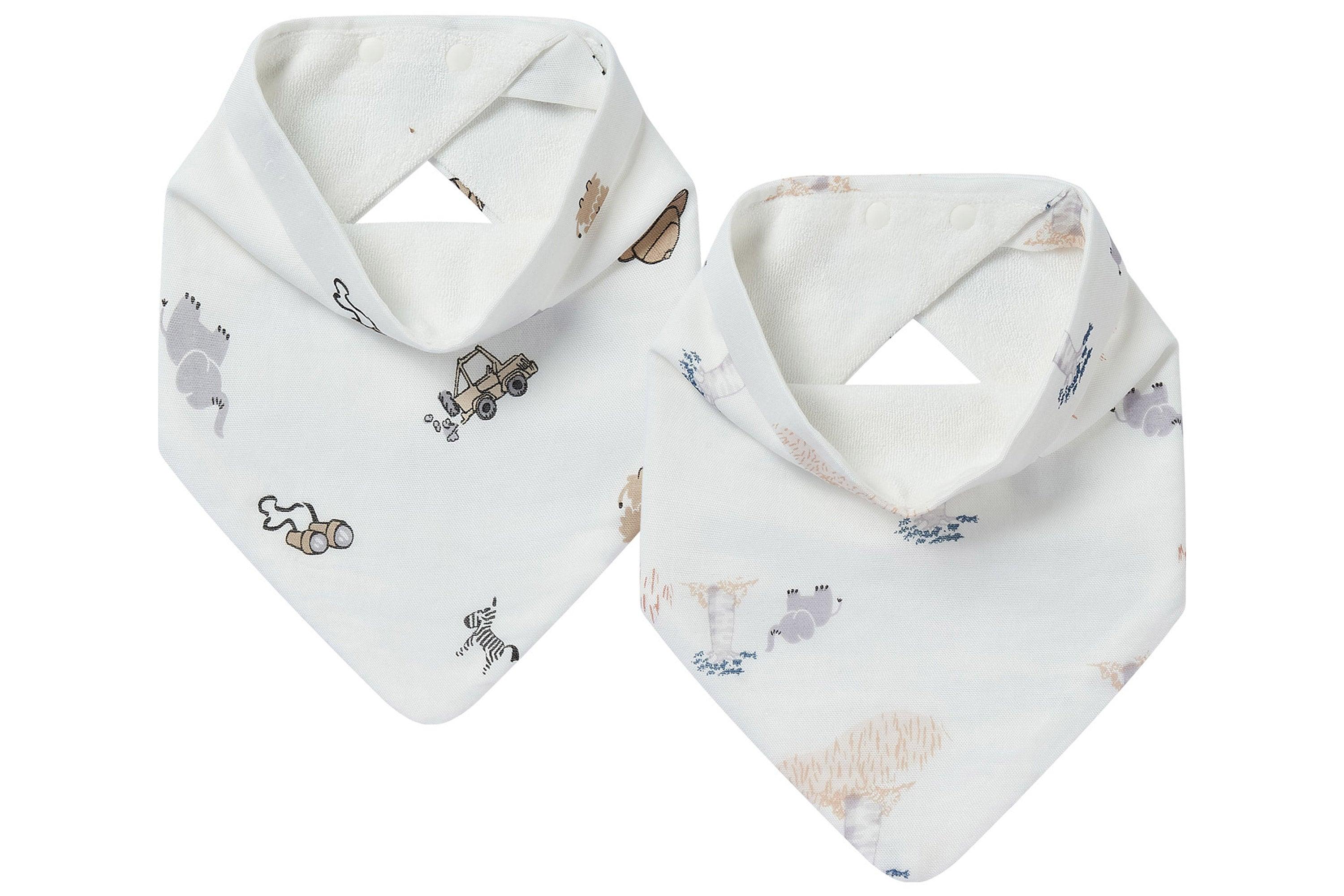 Bamboo & Terry Cotton Baby Bandana Bib (2 Pack)