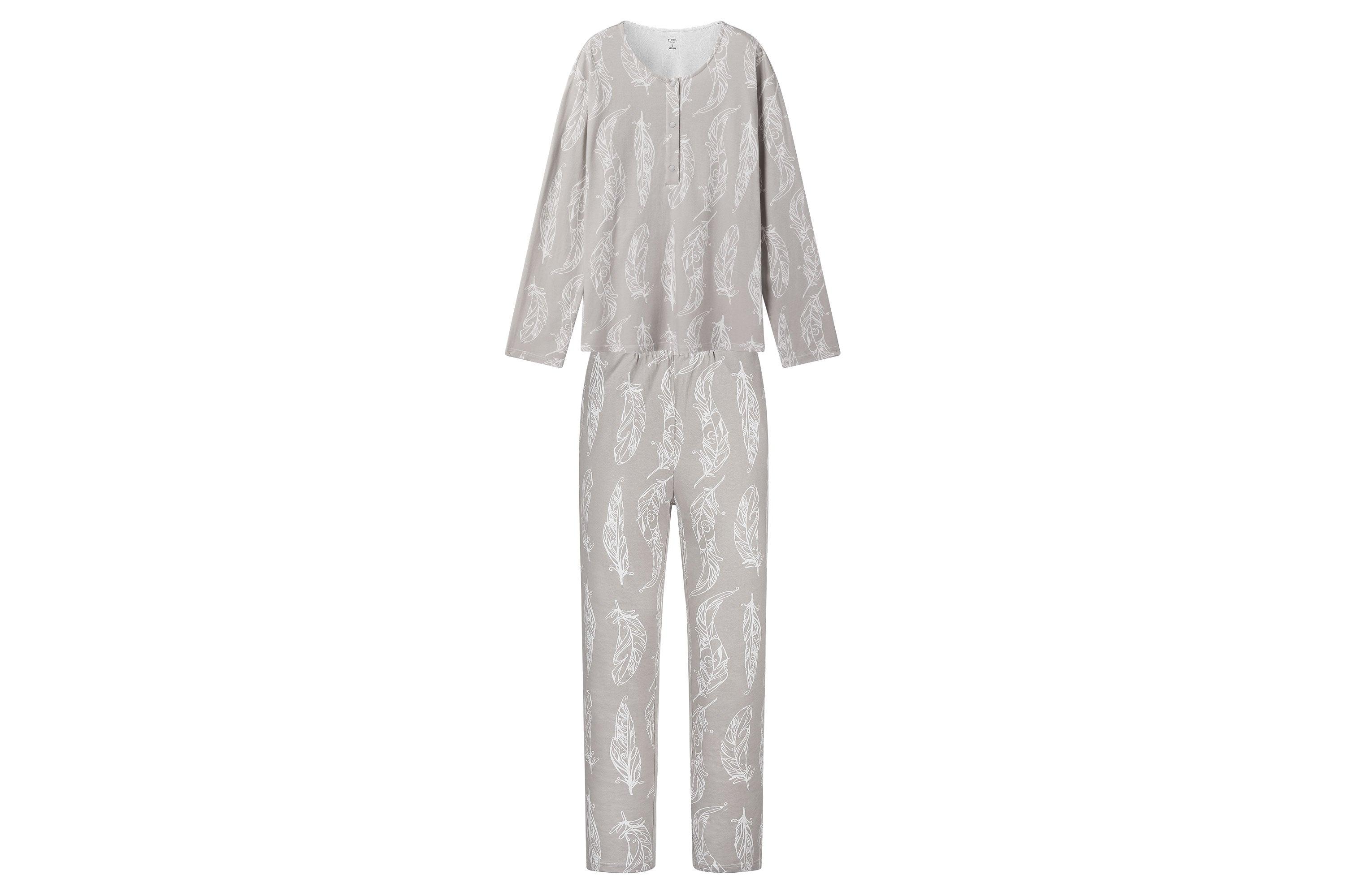 Organic Cotton Long Sleeve Women's Henley Nursing PJ Set