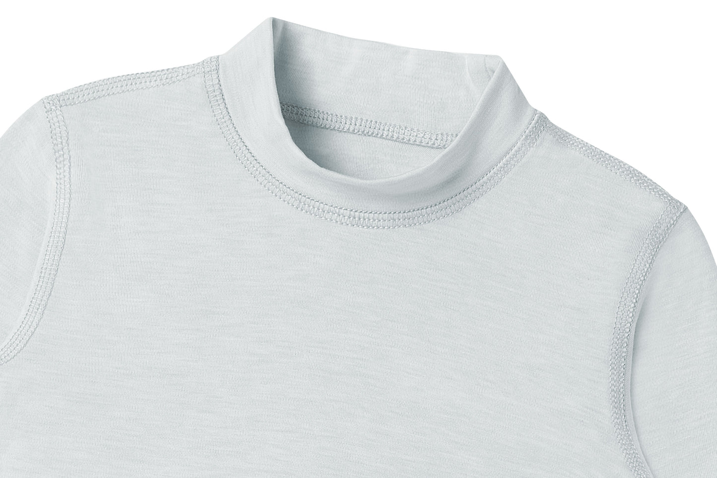 Mock Neck Long Sleeve Shirt (Tanboocel) - Pantone Ice Flow
