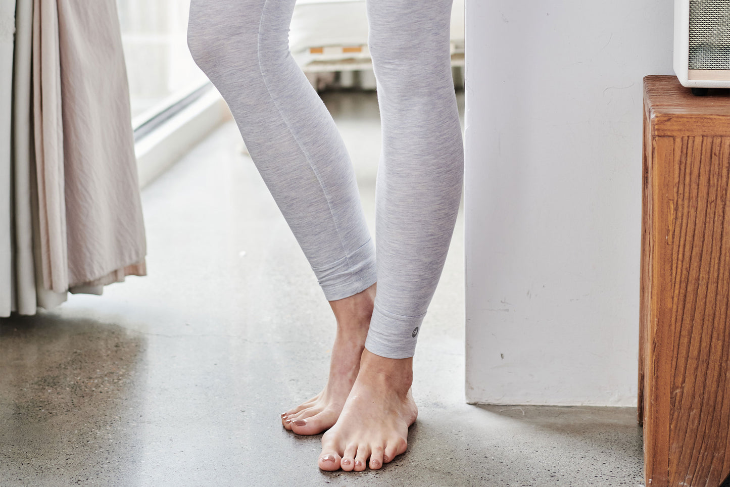 Minimalisma Bamse Leggings with feet - Grey Melange unisex (bambini)