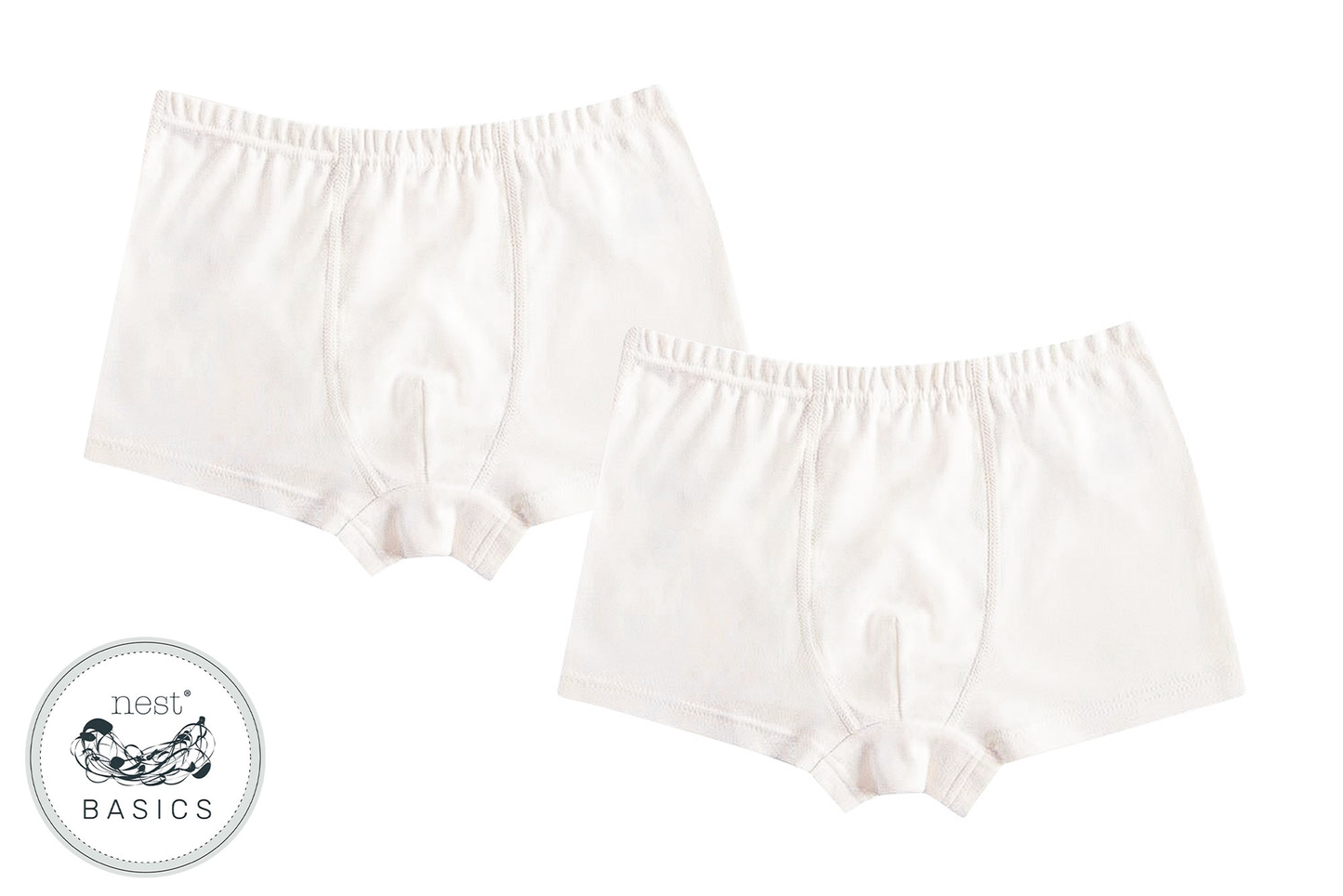 Basics Ribbed Boys Boxer Briefs Underwear (Organic Cotton, 2 Pack