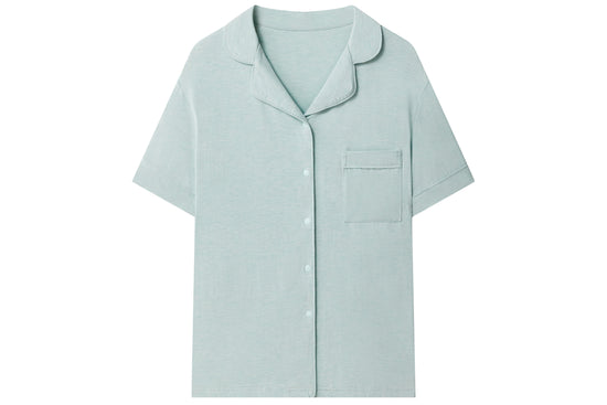 Women's Short Sleeve Button-Up Shirt (Bamboo Jersey) - Pantone 